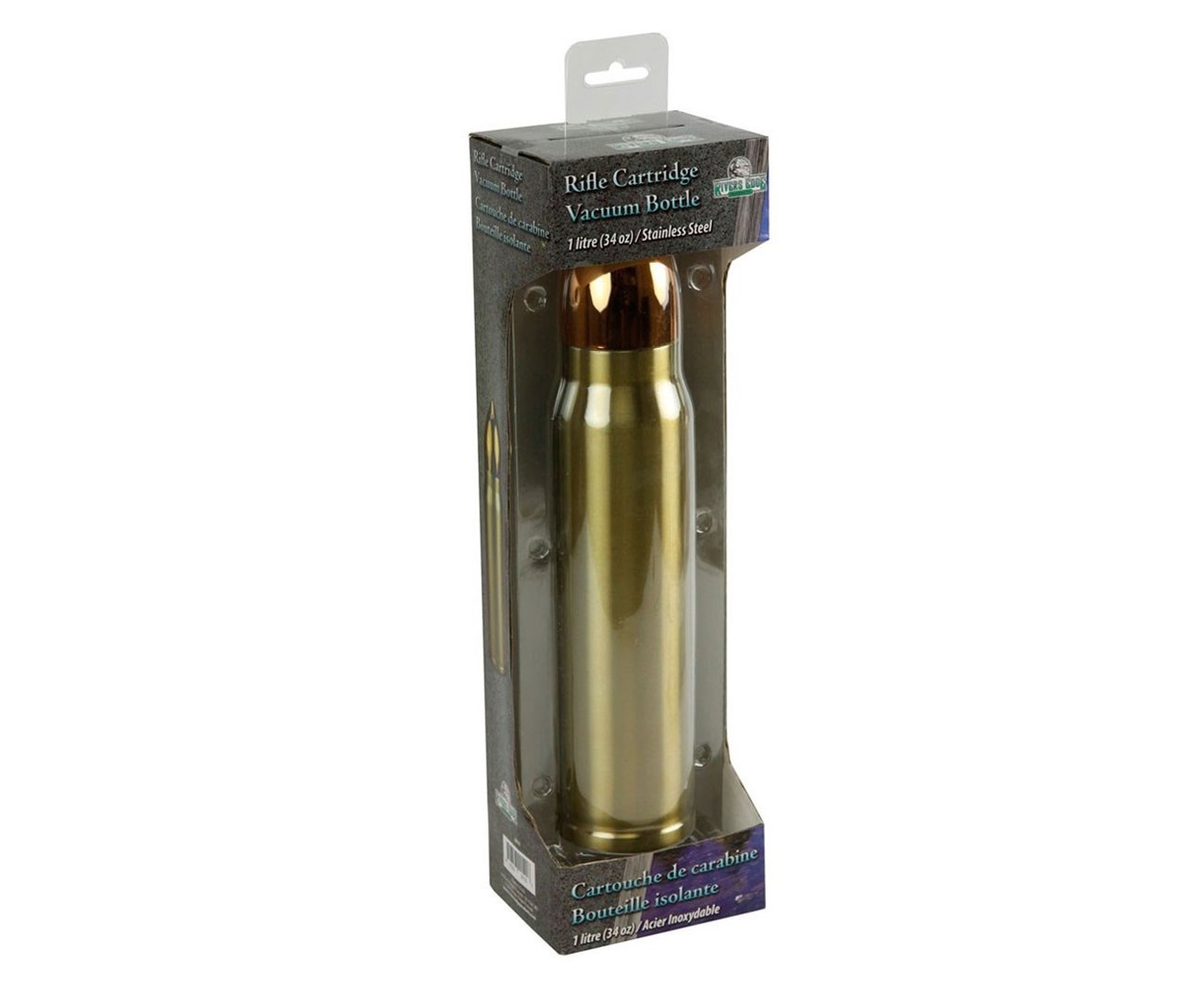 Garrafa Termica Bullet Dourado 1 Litro Formato Projetil - Nautika