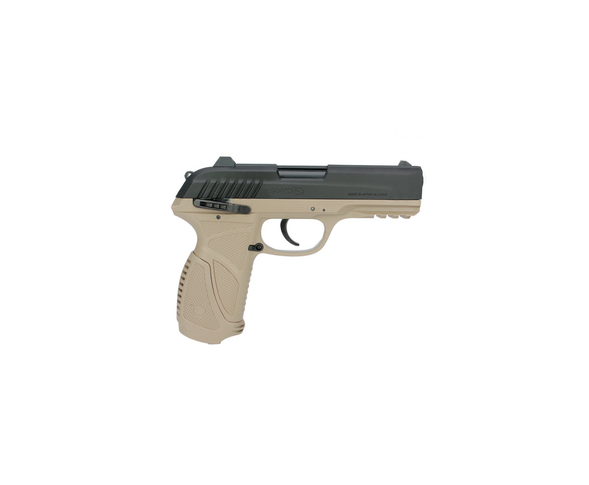 Pistola De Pressão A Gás Gamo Co2 Pt-85 Blowback Slide Metal Desert 4.5mm
