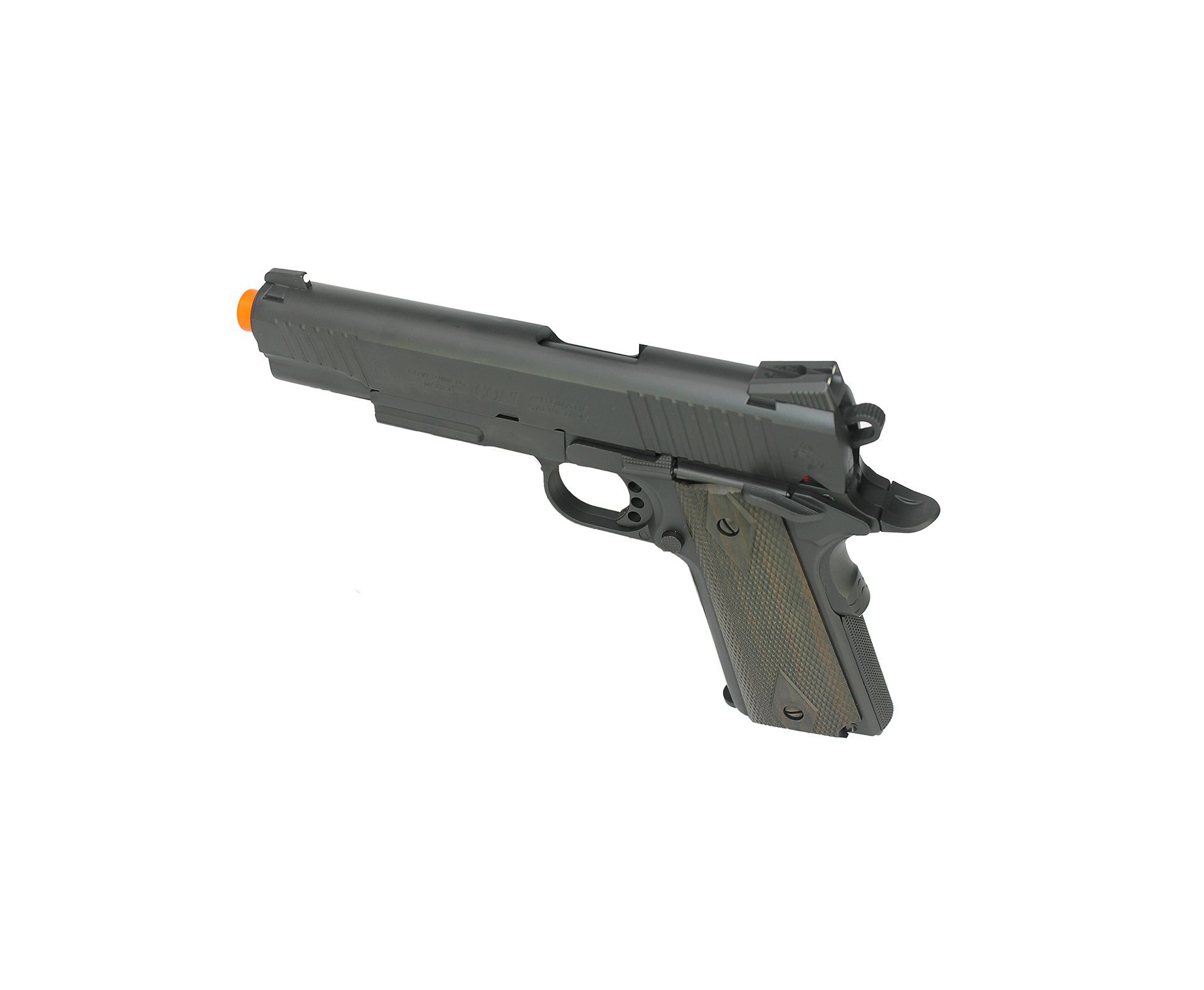 Pistola De Airsoft A Gas Co2 Colt 1911 Rail Gun Blowback Full Metal Preta 6,0mm Cybergun