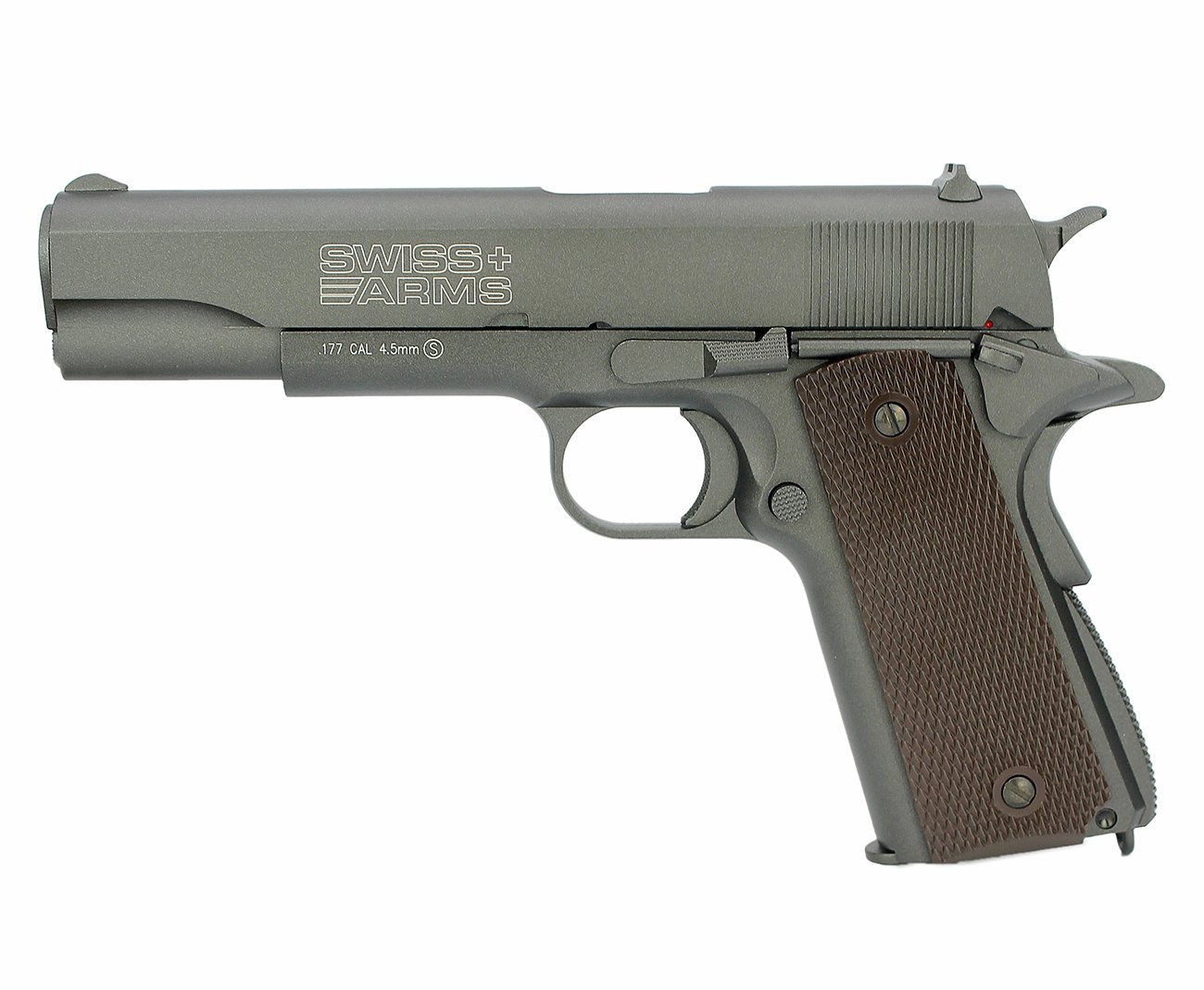 Pistola De Pressão Gas Co2 Sa P1911 Full Metal Blowblack 4.5mm Swiss Arms