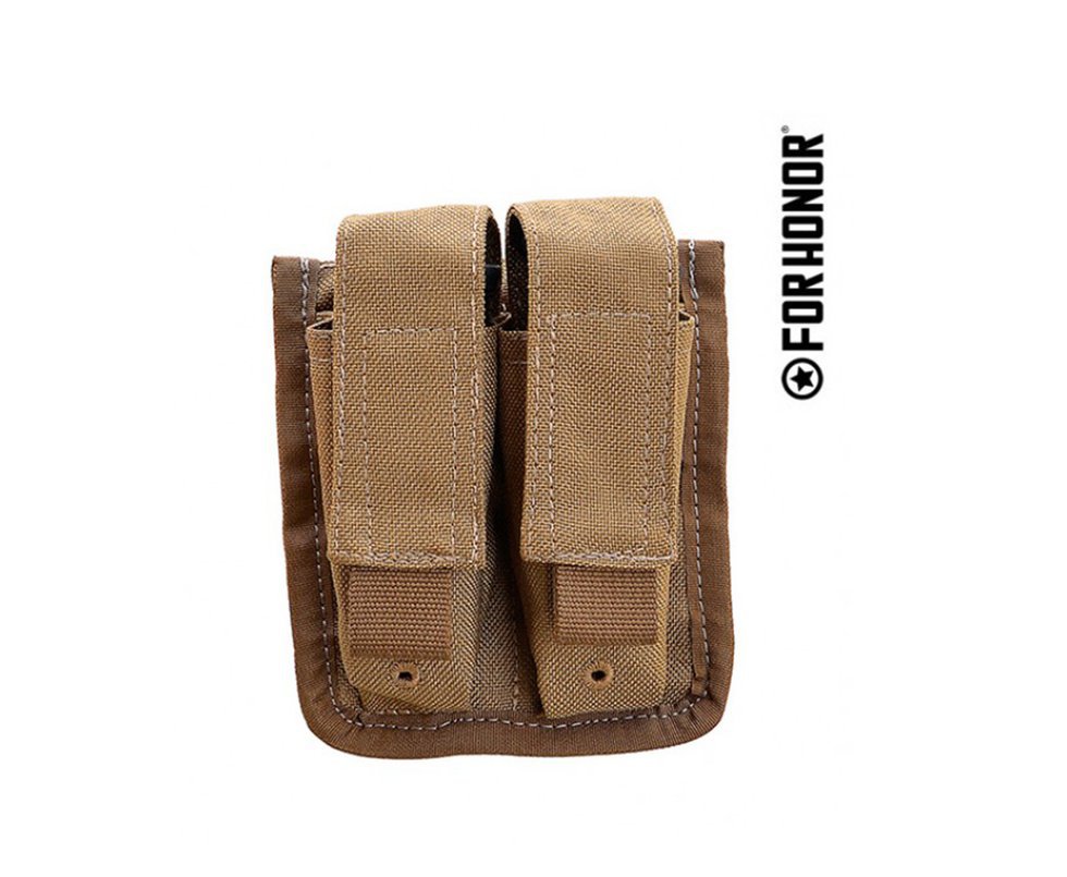 Porta Carregador Pistola Duplo For Honor Em Cordura 1000 Tan