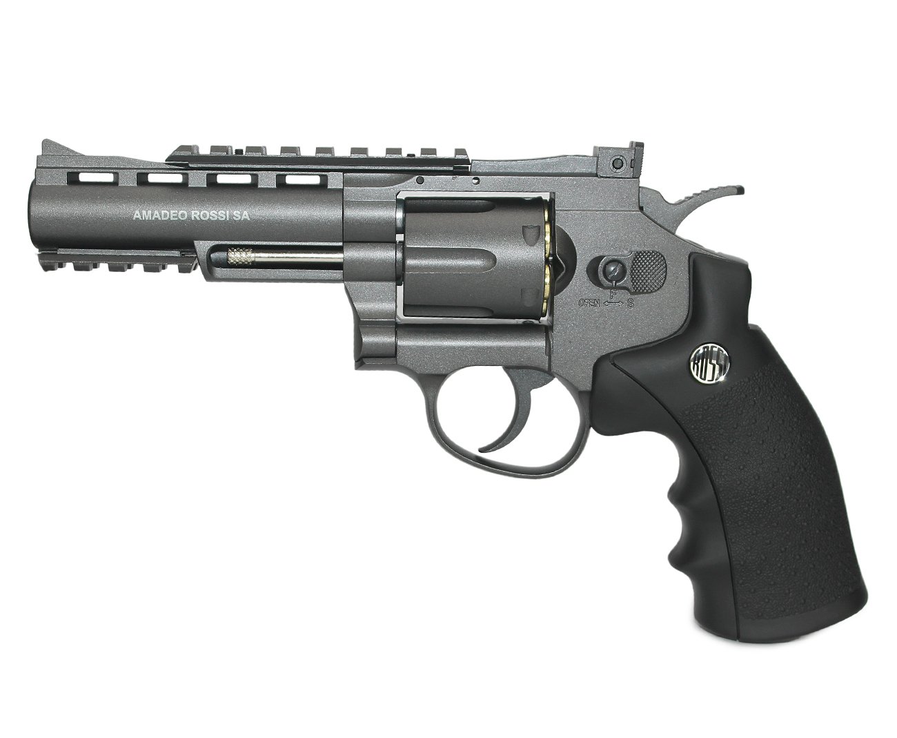 Revolver 38 De Pressão Gas Co2 6 Tiros 4" Oxidado Rossi Full Metal M701 4,5mm - Wingun
