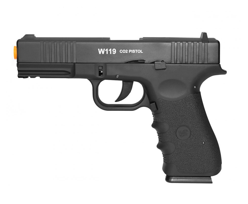 Pistola De Airsoft Gas Co2 Wg Glock W119 Slide Metal Blowback 6.0mm Wingun/rossi