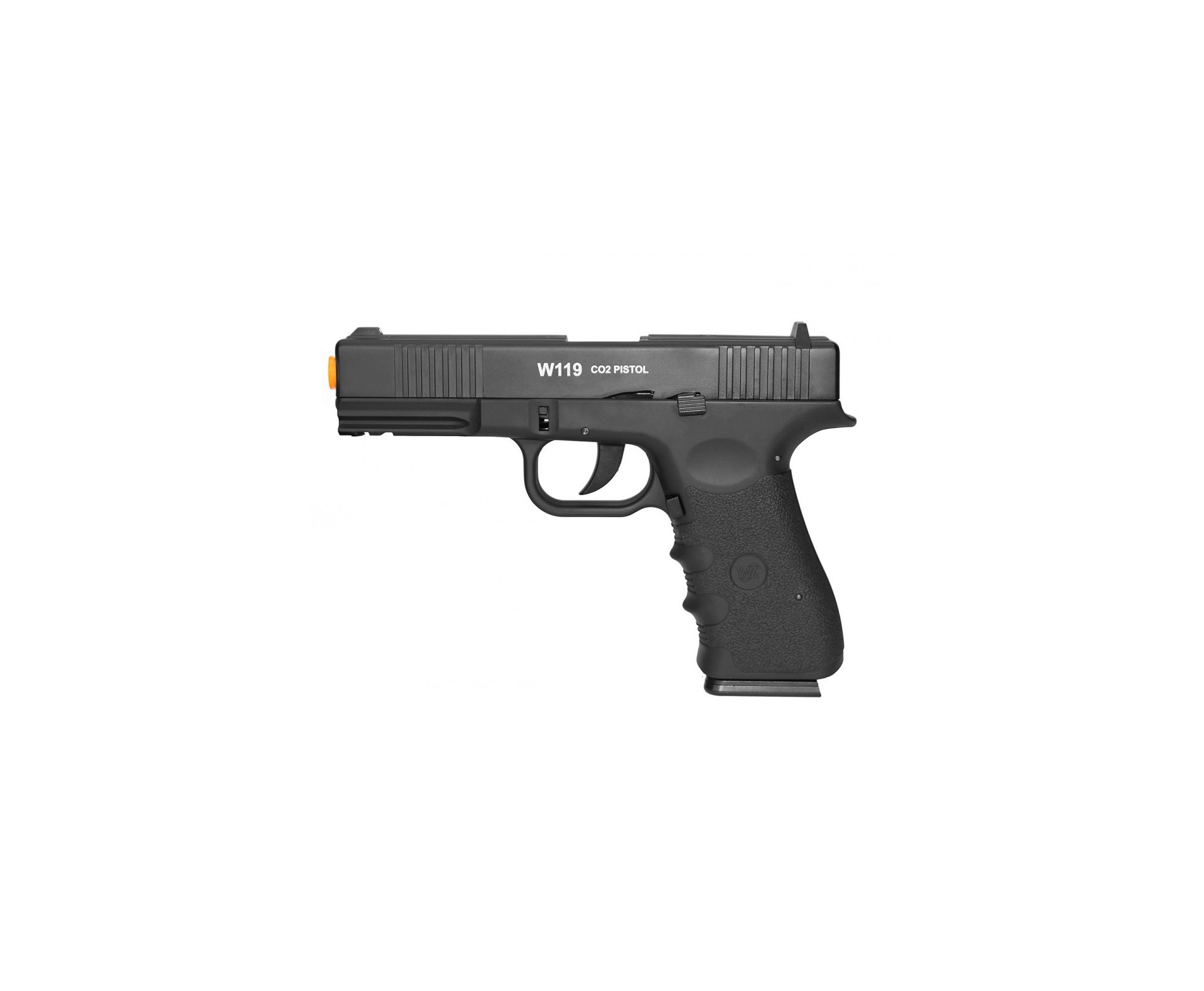 Pistola Airsoft Gas Co2 Wg Glock W119 Slide Metal Blowback 6.0 + 4000bbs + Case + Cilindro Co2