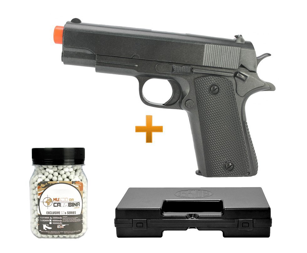 Pistola De Airsoft Cyma Zm04 Spring Rossi Cal 6.0 + Case + 2000 Bbs 0,12g