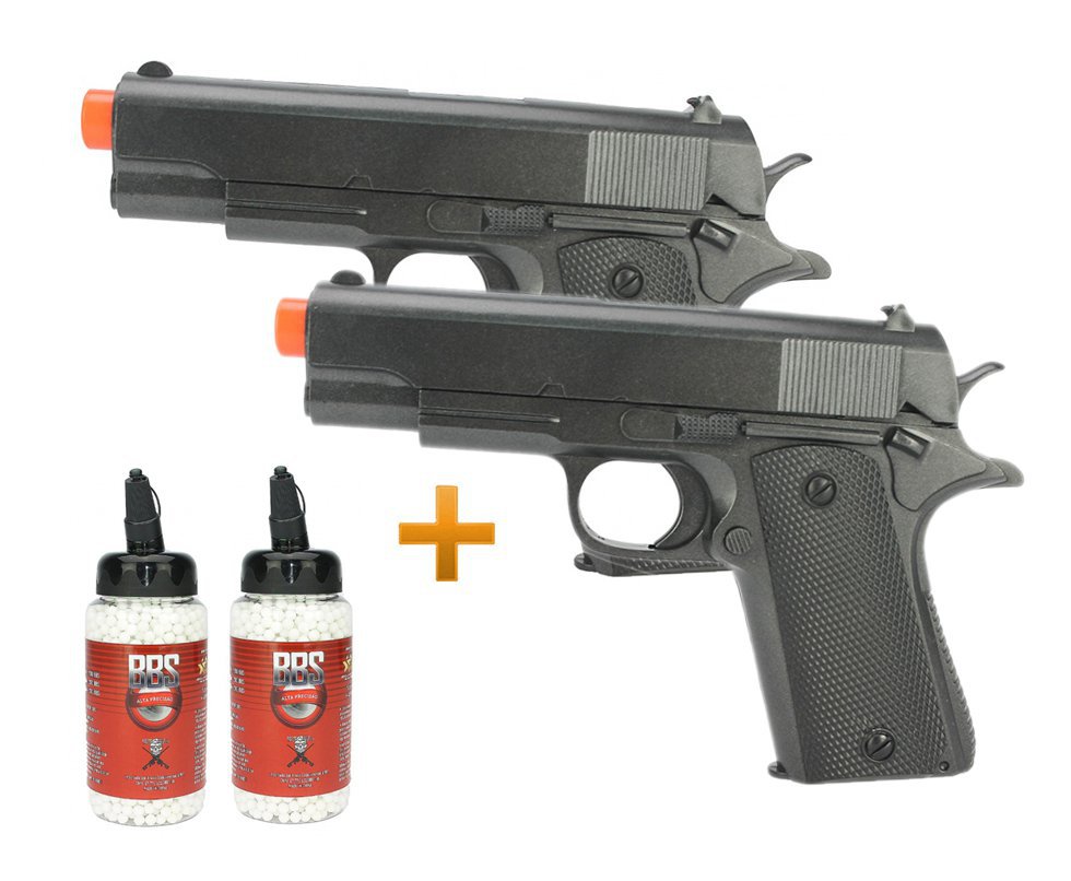 Kit Com 02 Pistola Airsoft Cyma Zm04 Spring Cyma Cal 6.0 + 4000 Esferas 0,12g