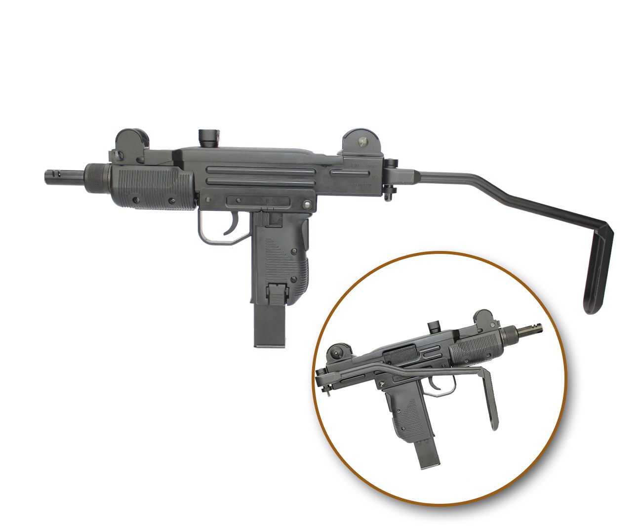 Rifle De Pressão Co2 Sub-metralhadora Mini Uzi Full Metal Blowback 4.5mm Kwc