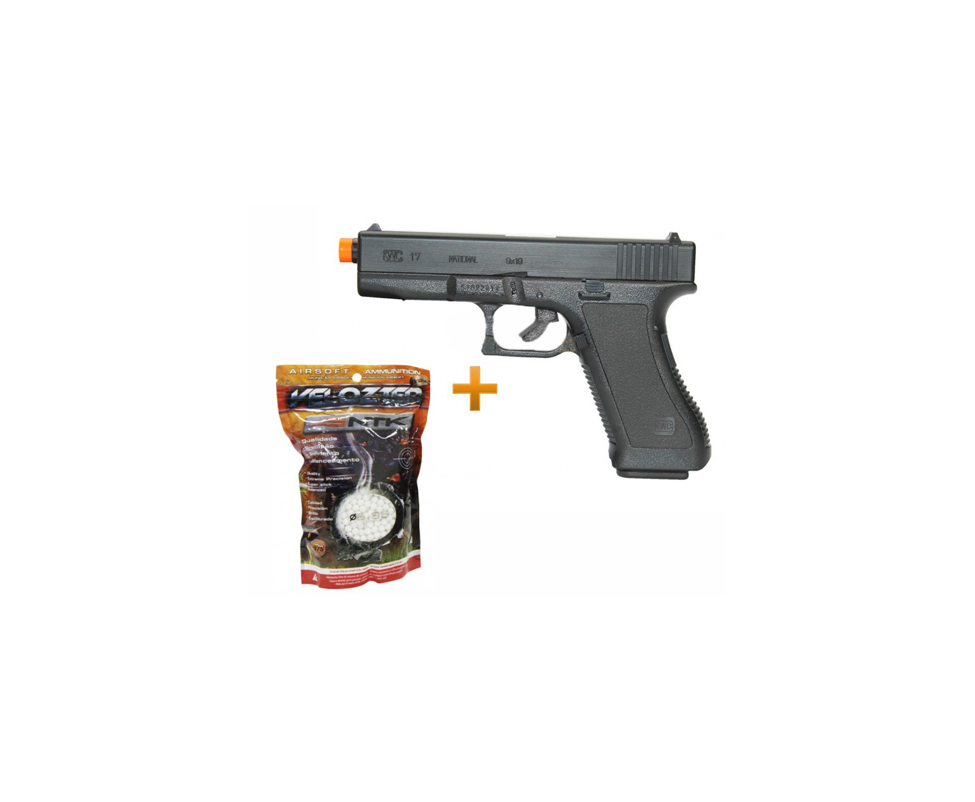 Kit Pistola Glock G7 Kwc Spring Gun + 2.000 Bb S