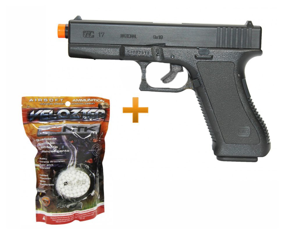 Kit Pistola Glock G7 Kwc Spring Gun + 2.000 Bb S