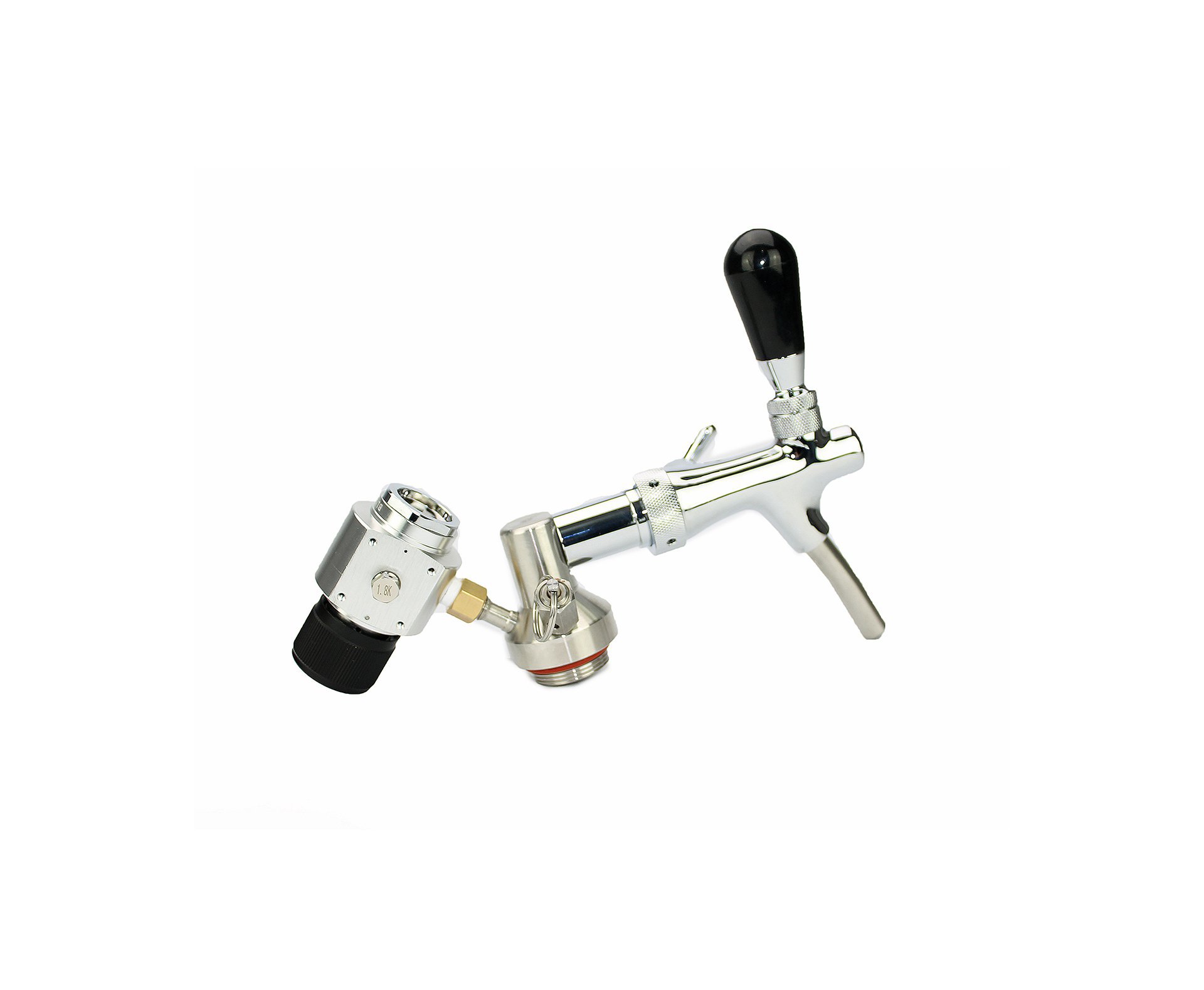 Torneira Italiana Extratora Para Growler Em Aço Inox 5 L Com Regulador Pressão Co2