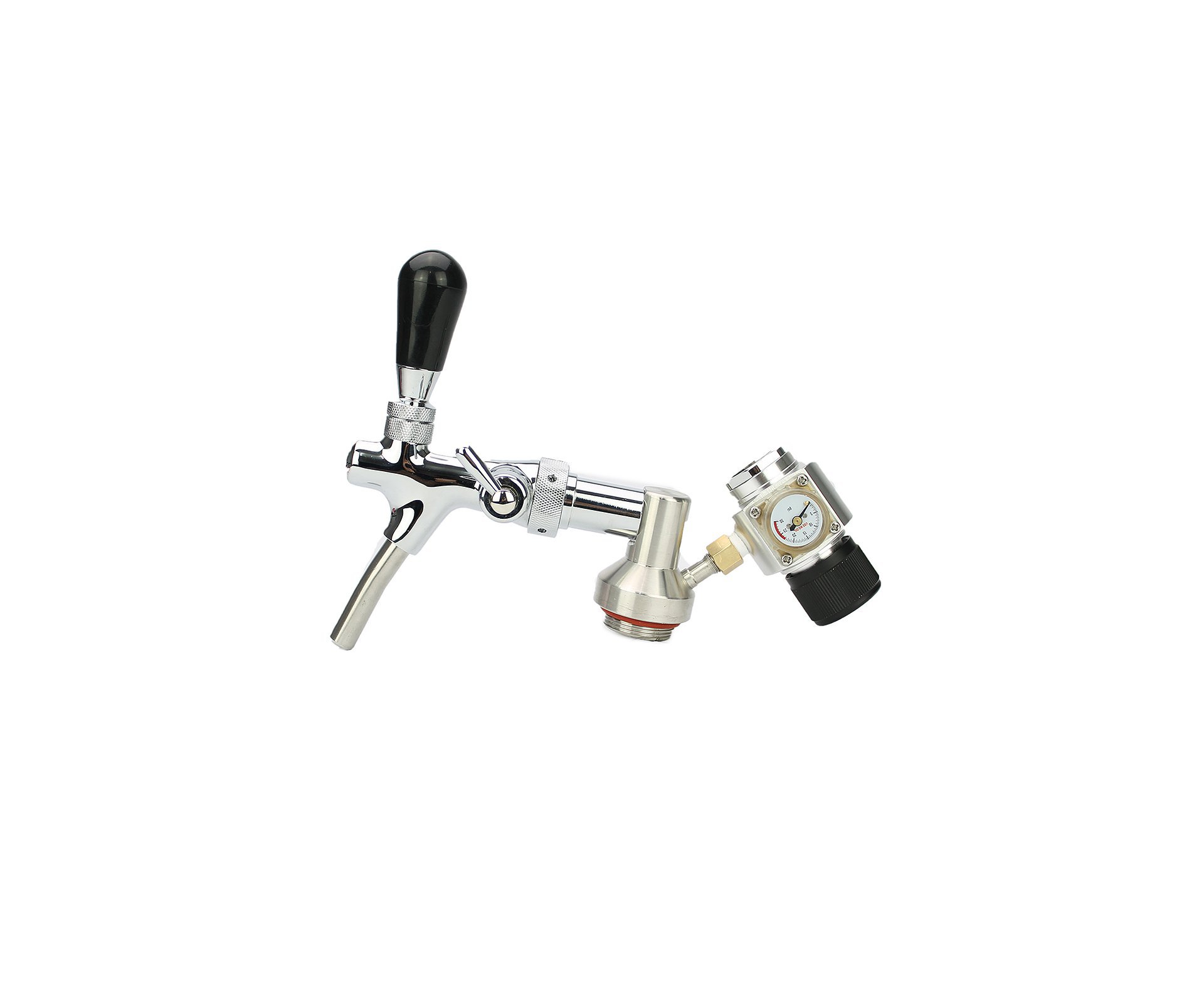 Torneira Italiana Extratora Para Growler Em Aço Inox 5 L Com Regulador Pressão Co2