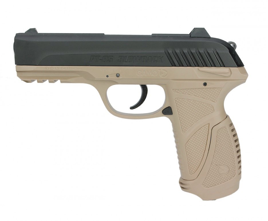 Pistola Pressão Gamo Gás Co2 Pt-85 Blowback Slide Metal Desert 4.5mm + Chumbinho + Cilindro Co2