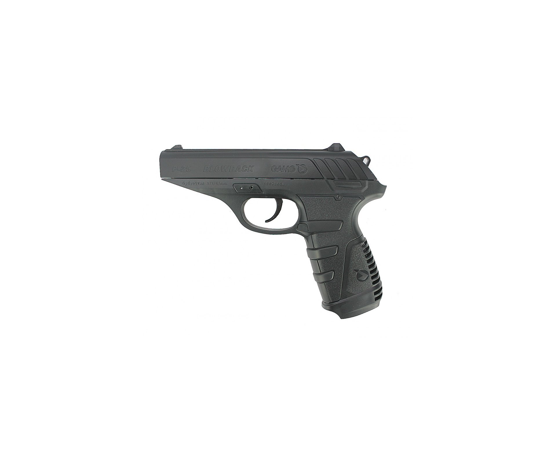 Pistola De Pressão A Gás Gamo Gbb Co2 P-25 Blowback Slide Metal Black 4.5mm + Chumbinho + Co2
