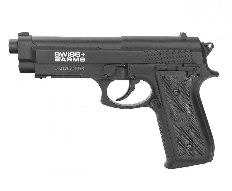 Pistola De Pressão Gas Co2 Sa P92 4.5mm Swiss Arms + Case + Bbs + Co2