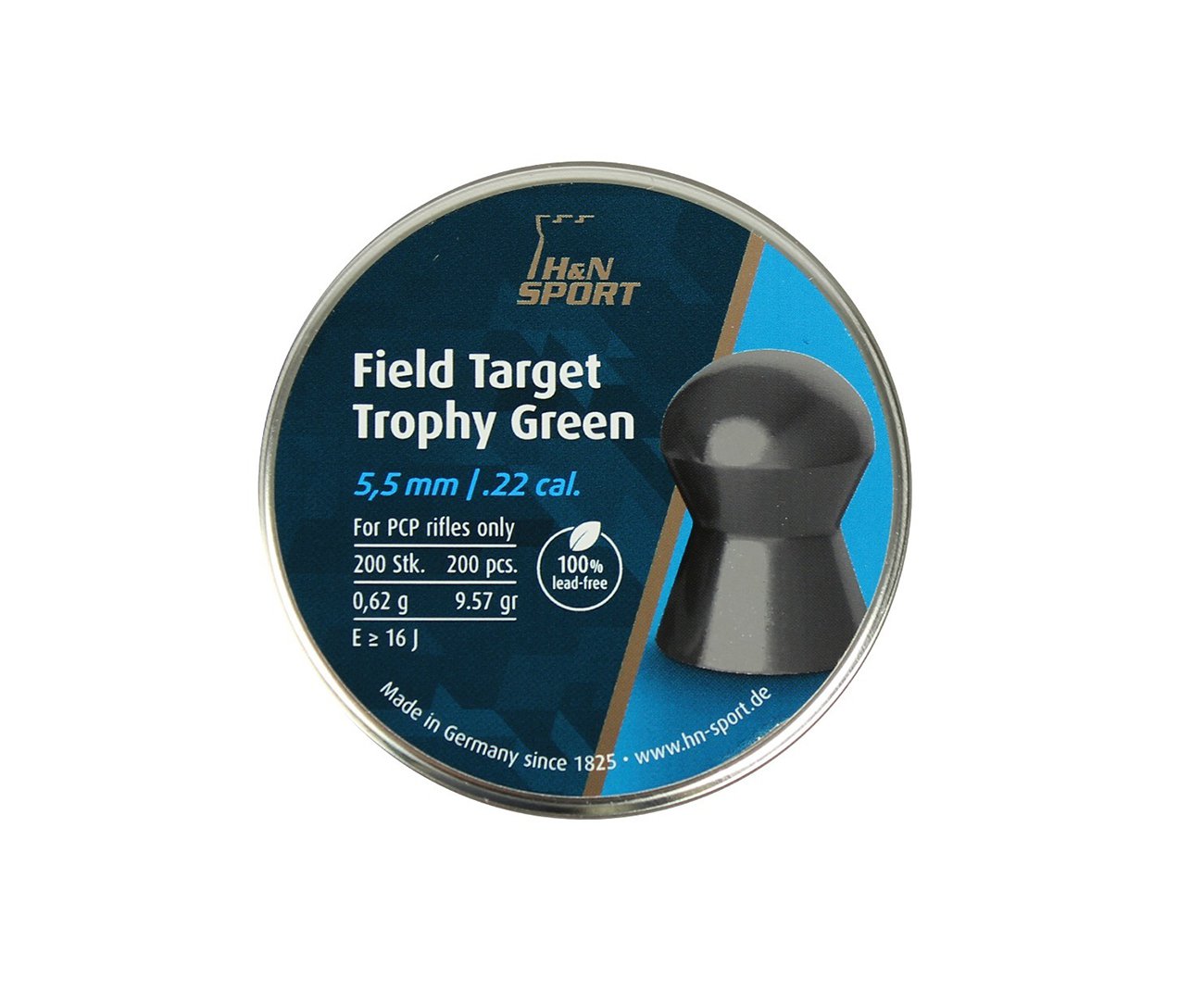 Chumbinho Profissional H&n Field Target Trophy Green 5,5mm 200uni
