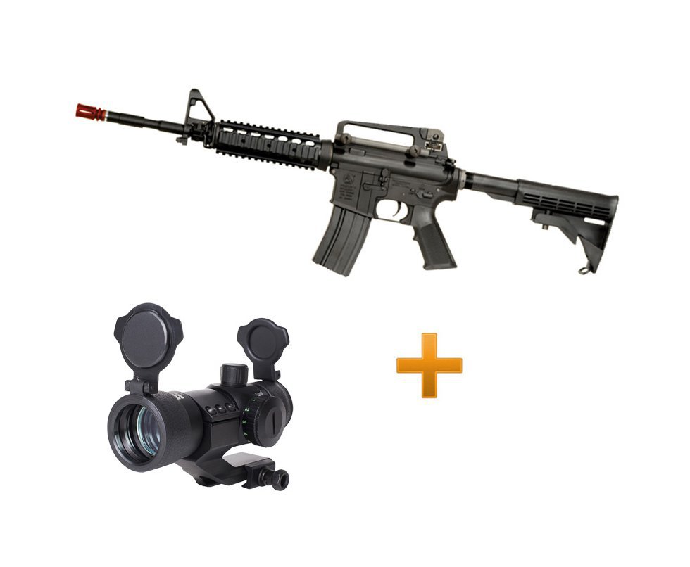 Rifle De Airsoft Col M4 Ris K.a Cal. 6mm + Red Dot 1x30 Rossi Elevada