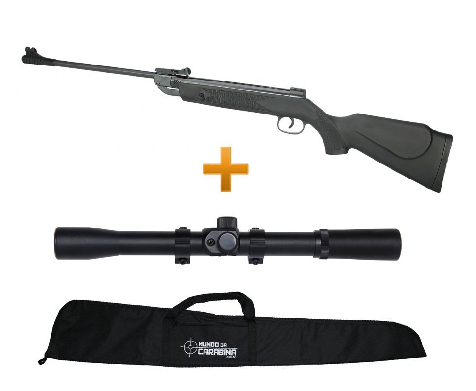 Carabina De Pressão Shadow Black Cal 5.5 Fixxar + Luneta 4x20 + Capa