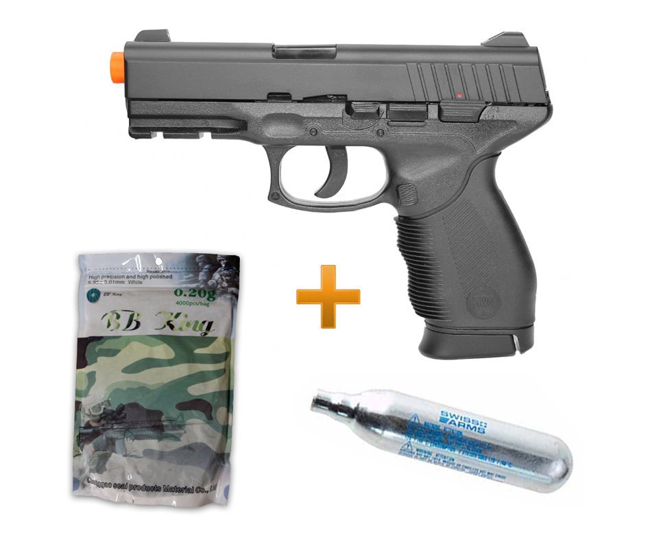 Pistola De Airsoft Gas Co2 Pt 24/7 Cal 6.0mm Kwc + 4000bbs + Co2