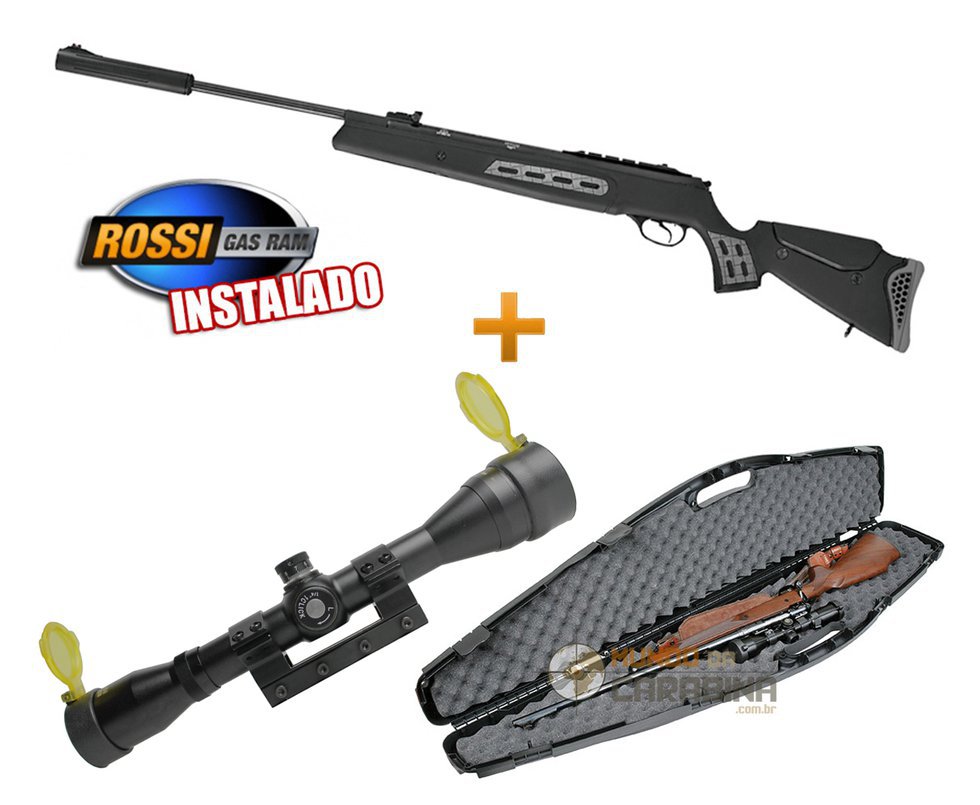 Carabina De Pressão Ht125 Sniper Gas Ram 75kg + Luneta 4x32 Gold Rossi + Case Rigido - Hatsan