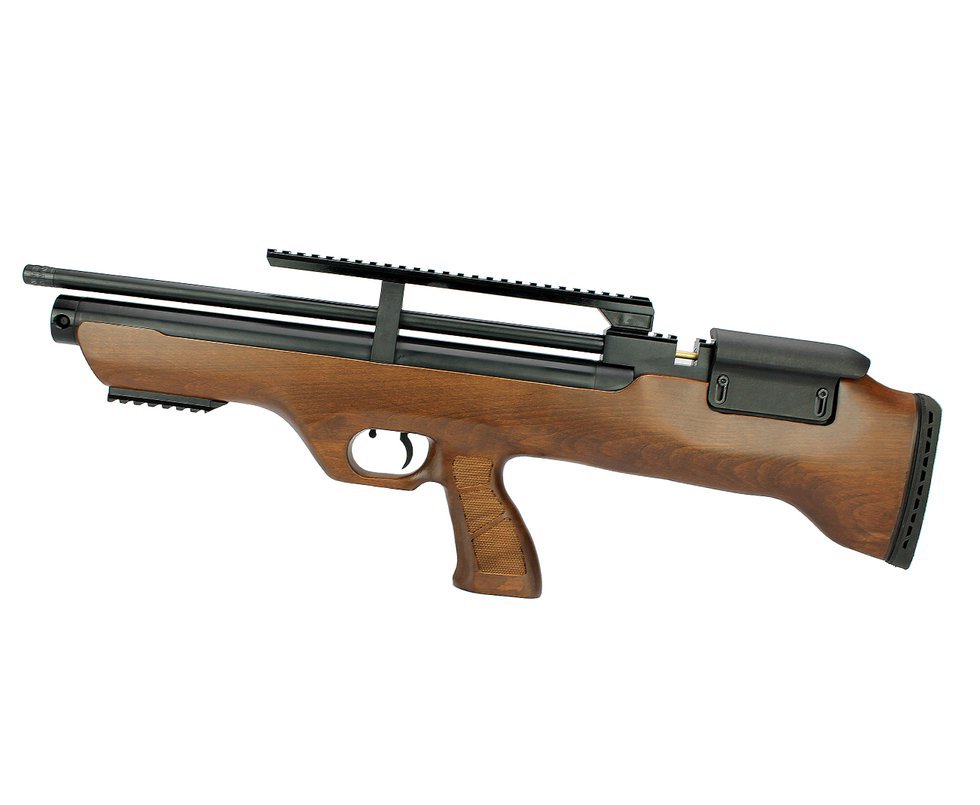 Carabina De Pressão Hatsan Pcp Bullpup Flashpup 12 Tiros Madeira 5,5mm