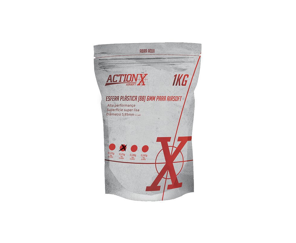 Esfera Bbs Premiun Actionx Branca 0,25g Com 4.000 Unidades