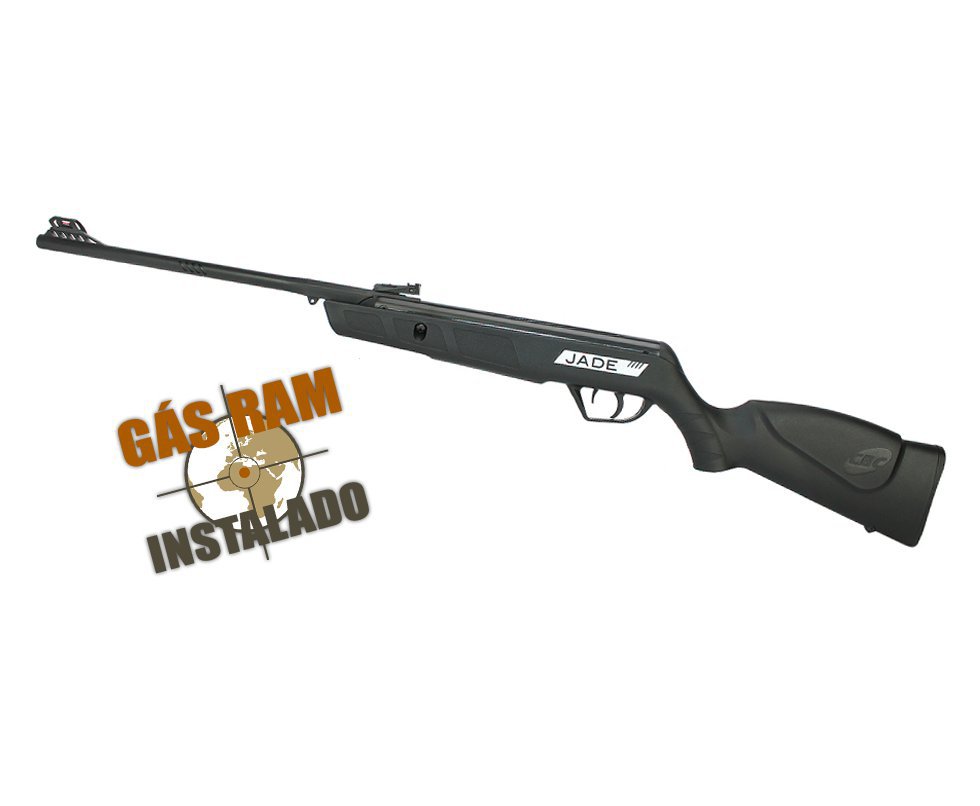 Carabina De Pressão Cbc Jade Power Cal 5,5mm Preta Com Gas Ram 50kg Instalado